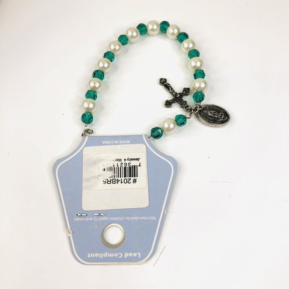 Brand New Healing Rosary Bracelet with Our Lady Of Guadalupe Metal and Cross - Picture 2 of 2